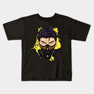 Anime art with a post-apocalyptic mask theme Kids T-Shirt